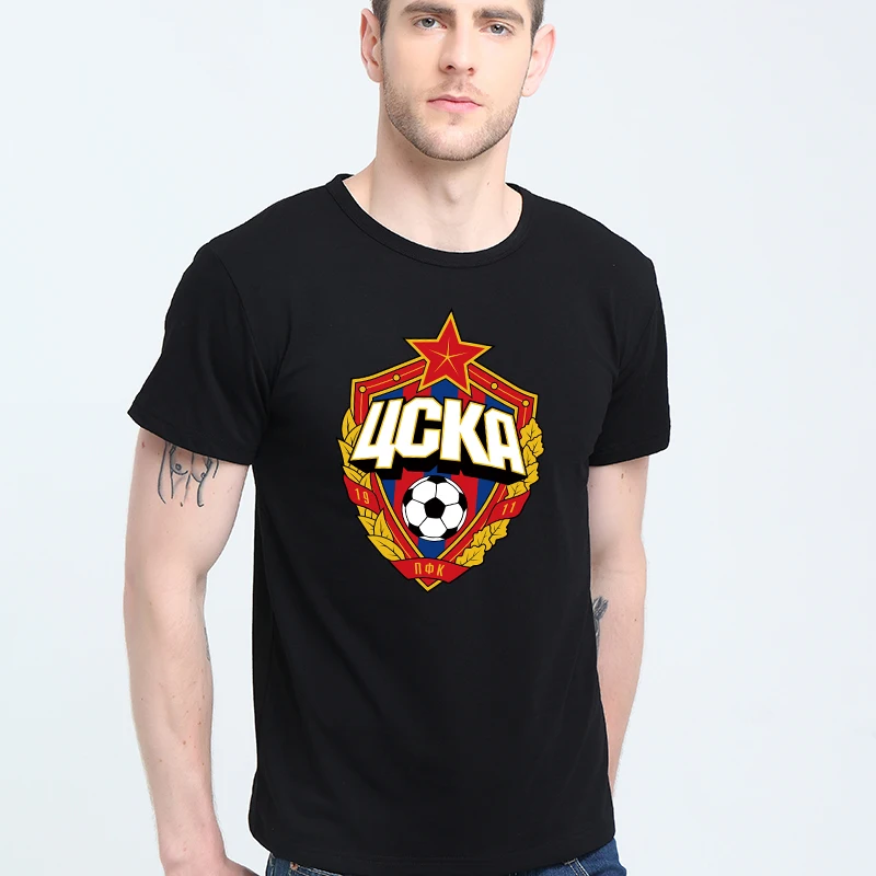 

The central cska Moscow Russia LOGO short sleeve T-shirt Top Lycra Cotton Men T shirt New DIY Style