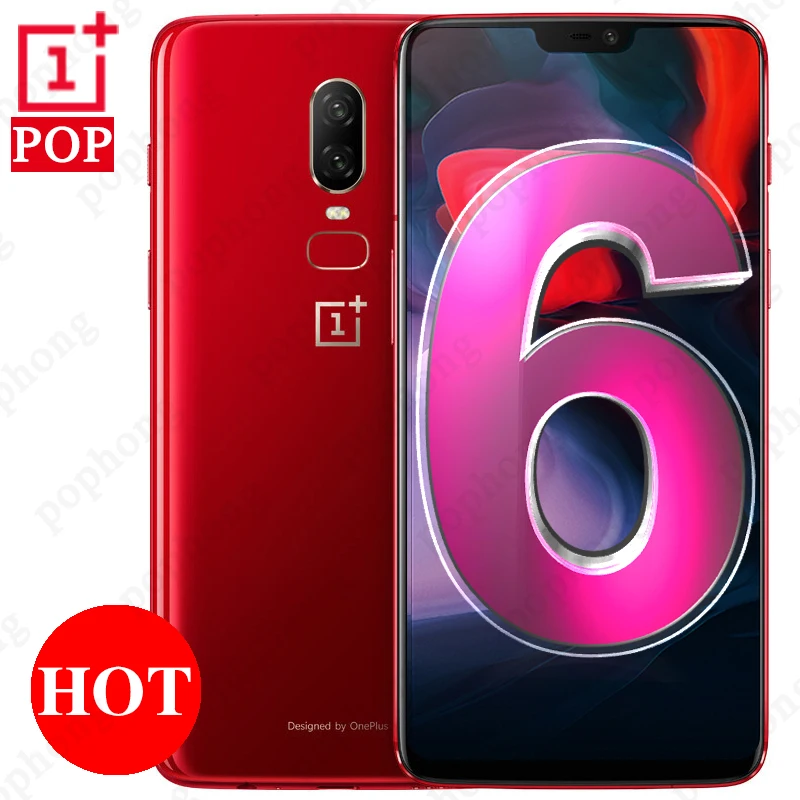 6,28 дюймов глобальная прошивка Oneplus 6 Смартфон Snapdragon 845 Android 8,1 8 Гб ram 128 ГБ/256 ГБ rom Две камеры