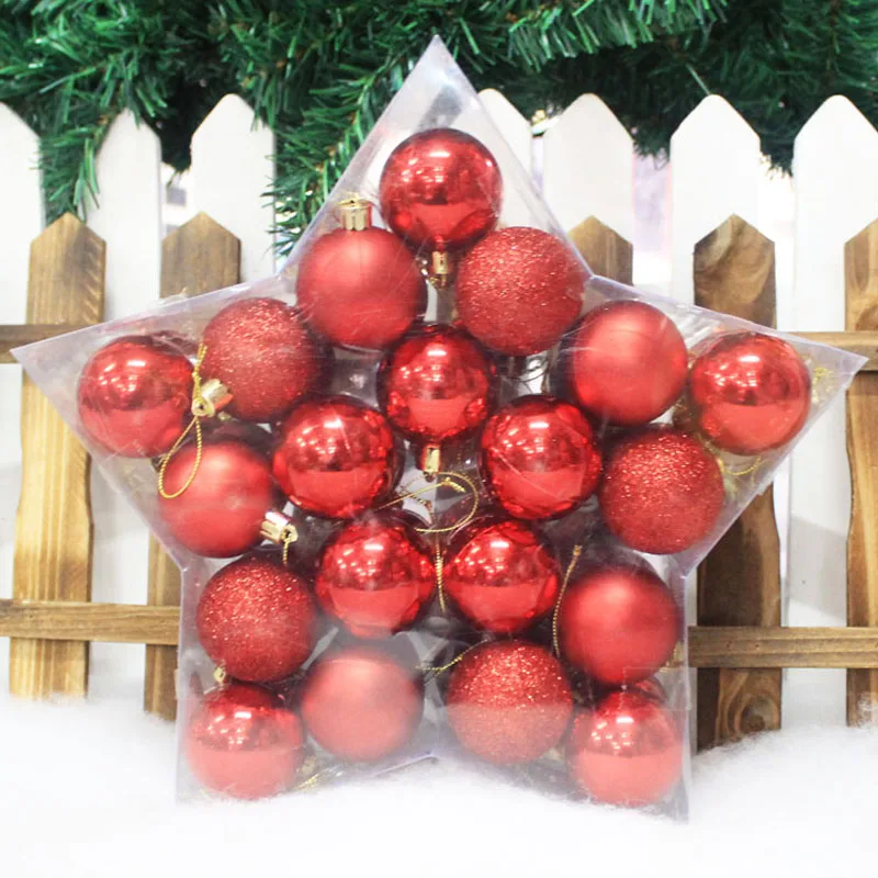 40 unids/set bolas 2017 adornos de árbol de Navidad bolas de Navidad decoraciones de Navidad para el hogar regalos de navidad bola D5cm