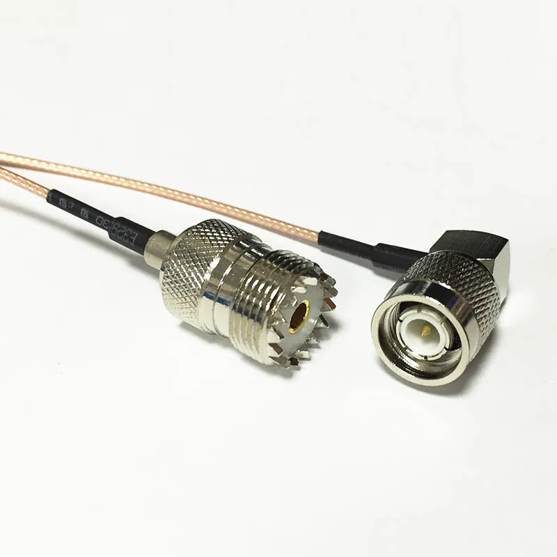

New TNC Male Plug Right Angle Switch UHF Female SO239 Connector RG178  RF coax cable Adapter 15CM 6