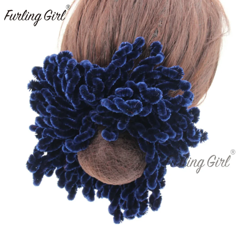 

Furling Girl 1PC Muslim Women Fashion Scrunchies Elastic Hair Bands Large Size Knitting Wool Hair Ponytail Bun Holder