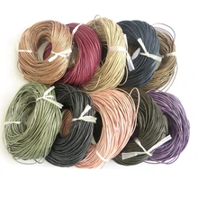 10 метров 2 мм круглый натуральный шнур из натуральной кожи ювелирный шнур DIY аксессуары для ожерелья браслет ювелирные изделия Ремесло