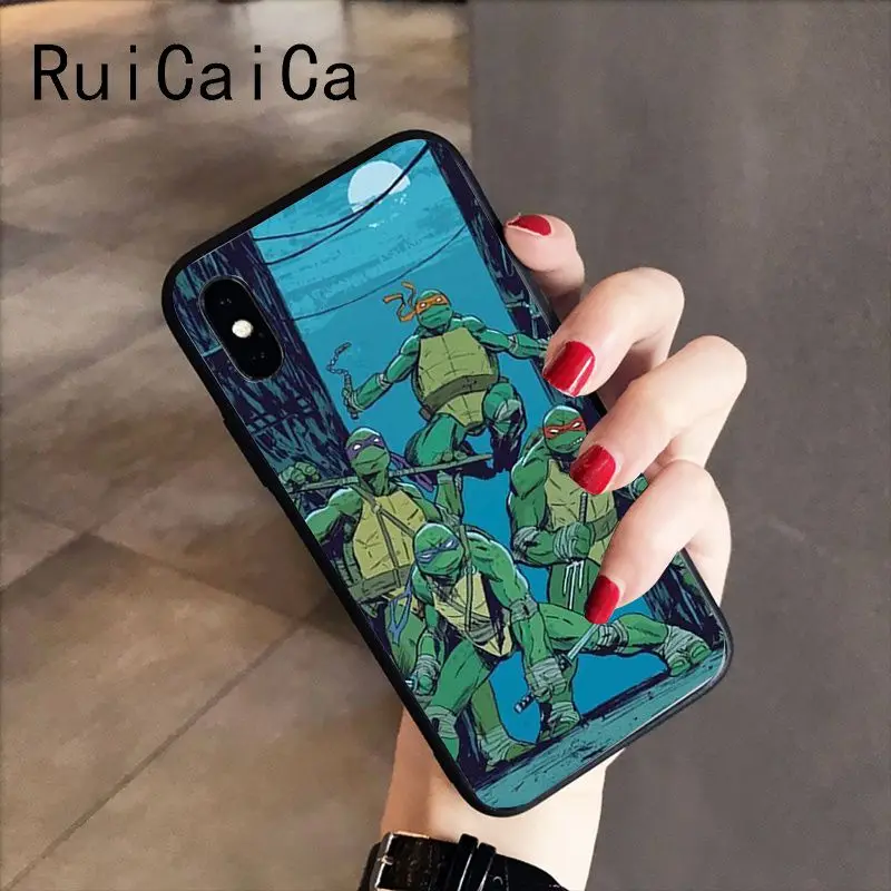 RuiCaiCa подростковый мутант ниндзя черепашки мягкий черный чехол для телефона iPhone 5 5Sx 6 7 7plus 8 8Plus X XS MAX XR 10 Чехол - Цвет: A6