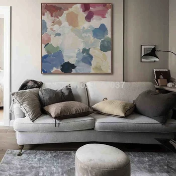 

Artistic Colorful hand painted Abstract Oil Painting on Canvas Modern Sofa Wall Art Picture for Living Room Cuadros Decor