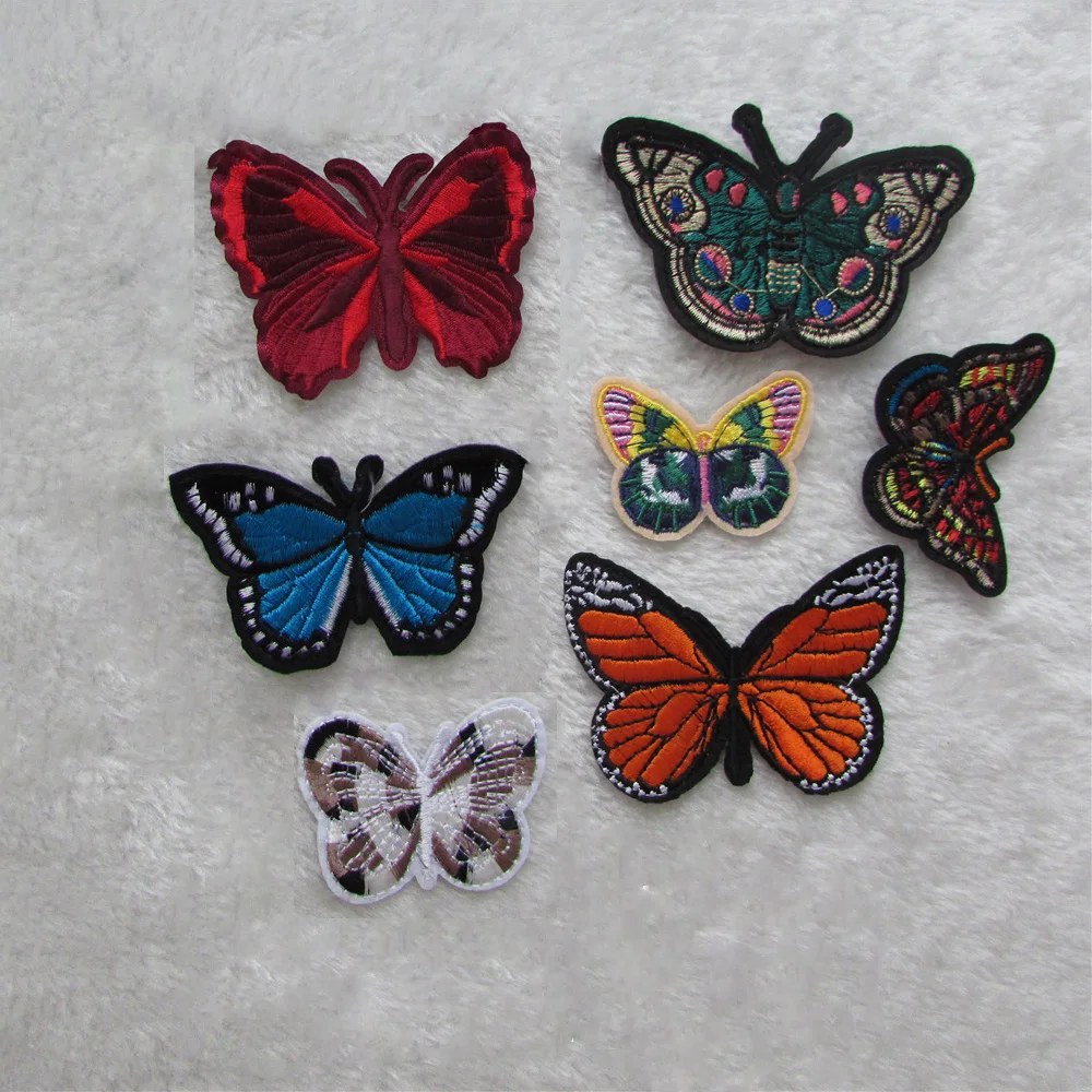 fashion butterfly Patches For Clothing Iron On Embroidered Appliques