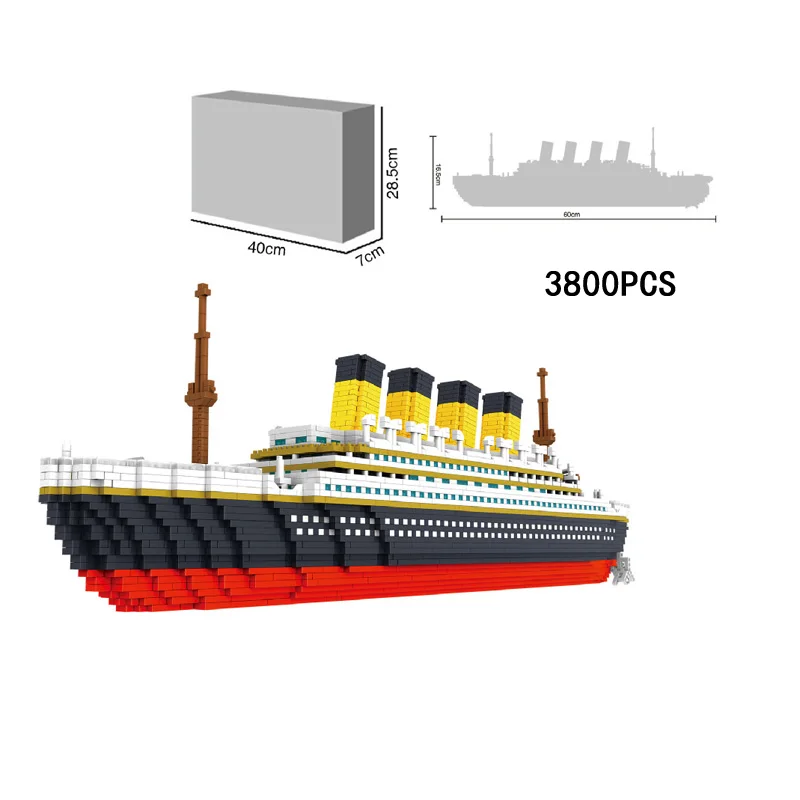 

Classic cruise assemble building bricks model nanobricks Titanic ship micro diamond block educational toys for children gifts