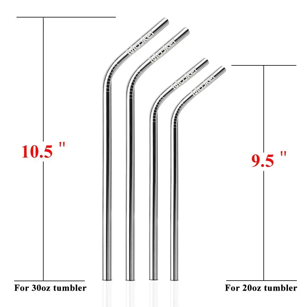8 шт набор соломинок из нержавеющей стали, 4 шт дополнительные широкие металлические соломинки и 4 шт питьевой многоразовые трубочки для 30 унций и 20 унций Tumblers