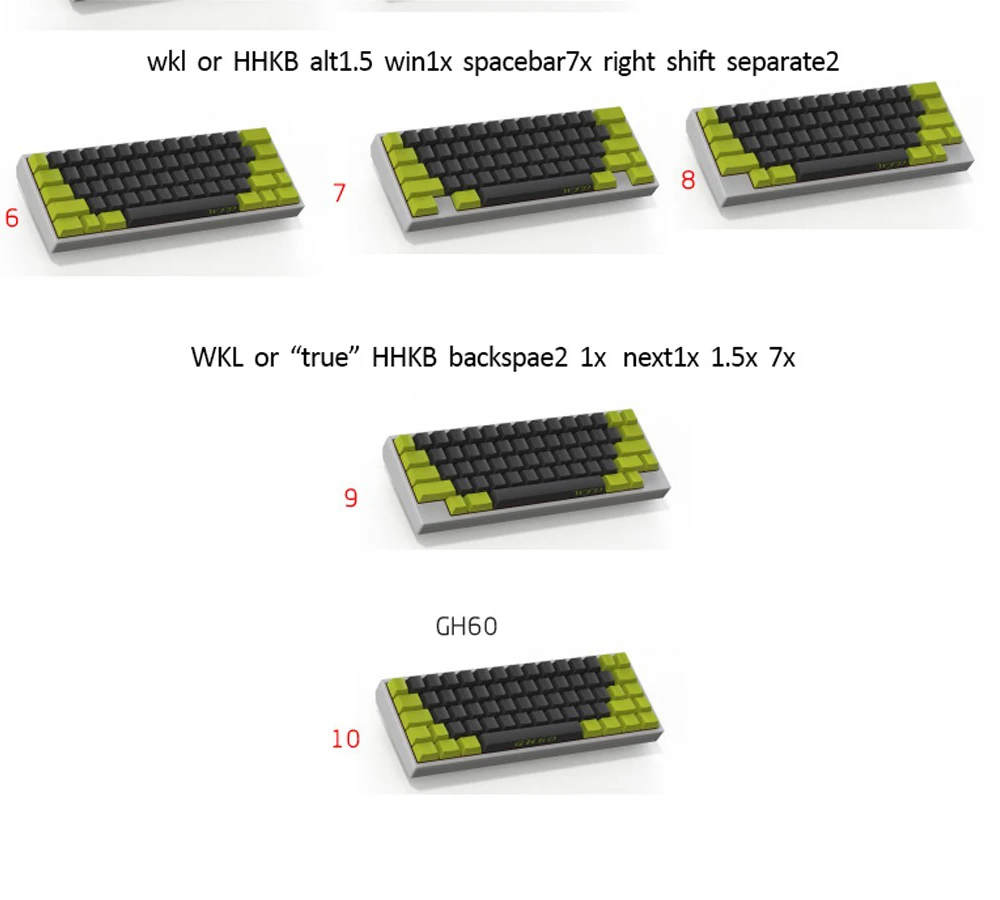 Mechanical keyboard cnc 60 brass drawing concurrence positioning plate support ISO ANSI for GH60 pcb 60%keyboard DIY