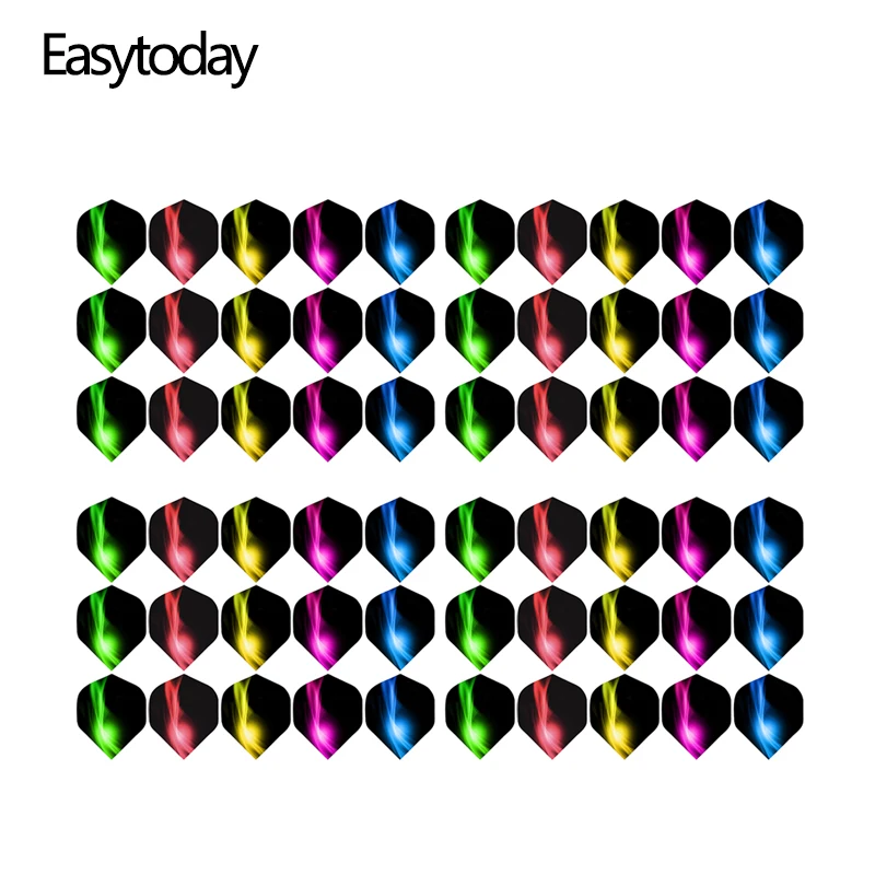 Easytoday 60Pcs/set Professional Darts Accessories Flights Five Colors High Quality Dart Wing Plastic Waterproof Dart Flights