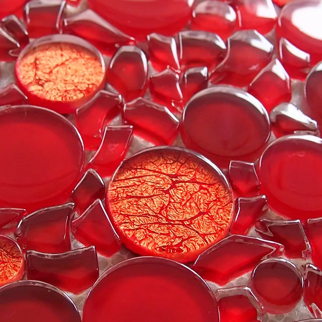 Red Mosaic Tiles Penny Round Crystal Gl Tile For Kitchen Red Mosaic Tiles Penny Round Crystal Gl Tile For Kitchen Backsplash Mc005