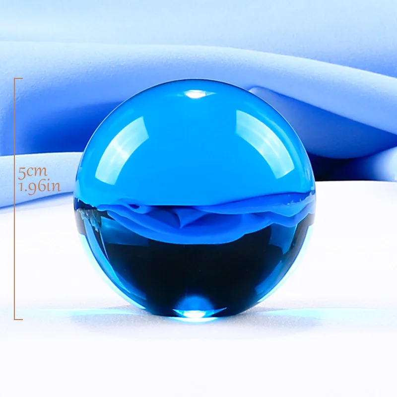 50 мм цветное Хрустальное стекло волшебный шар земной шар декорации для фотографии Подарочное изделие из хрусталя - Цвет: Небесно-голубой