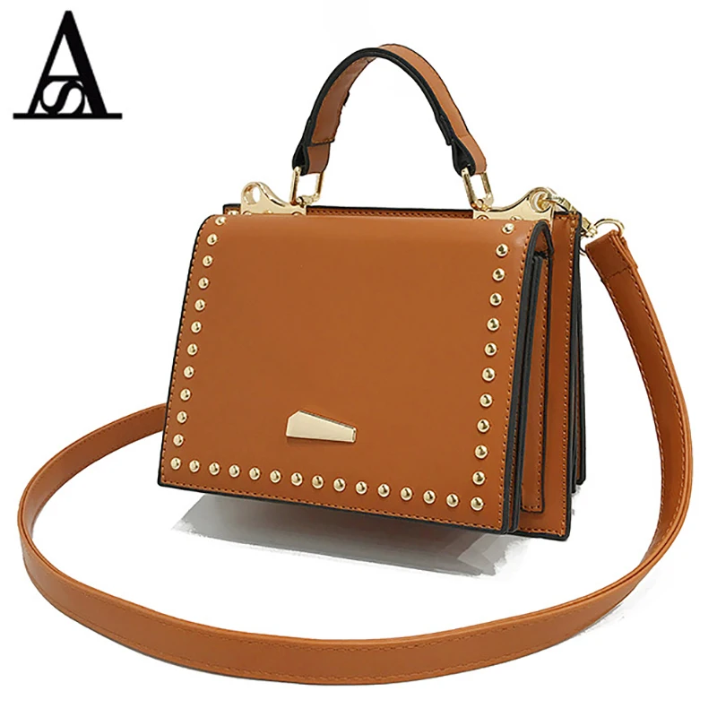 

AITESEN Female Rivet Bag Designer Small Square Package Luis Vuiton Noble Single Shoulder Messenger Handbag Tas Malas Bolso Mujer