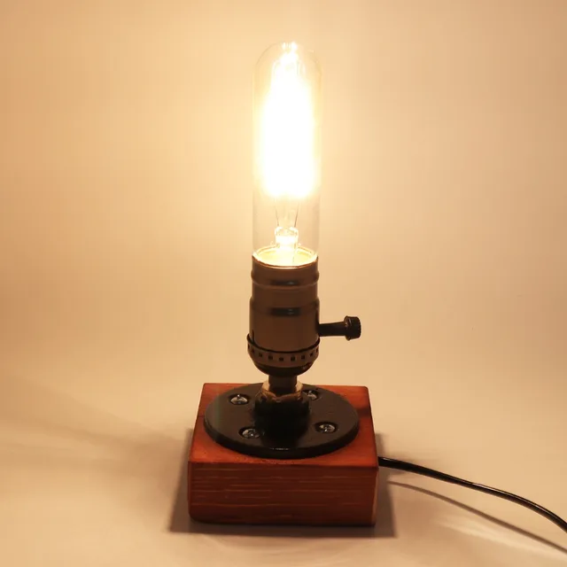 Cheap Hot sale Retro Style Vintage Industrial Single Socket Table Bedside Desk Lamp Wooden Base Creative Edison Light Bulb Cheap Hot sale Retro Style Vintage Industrial Single Socket Table Bedside Desk Lamp Wooden Base Creative Edison Light Bulb