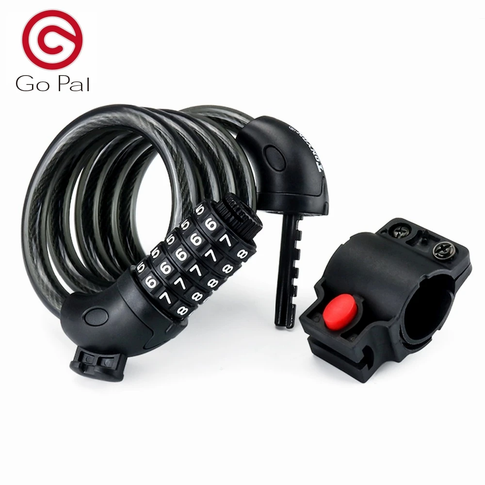 

Go Pal Bike Cable Lock L1,5-digit combination,64 pieces high quality steel wire,with Complimentary Mounting Bracket Bicycle Lock