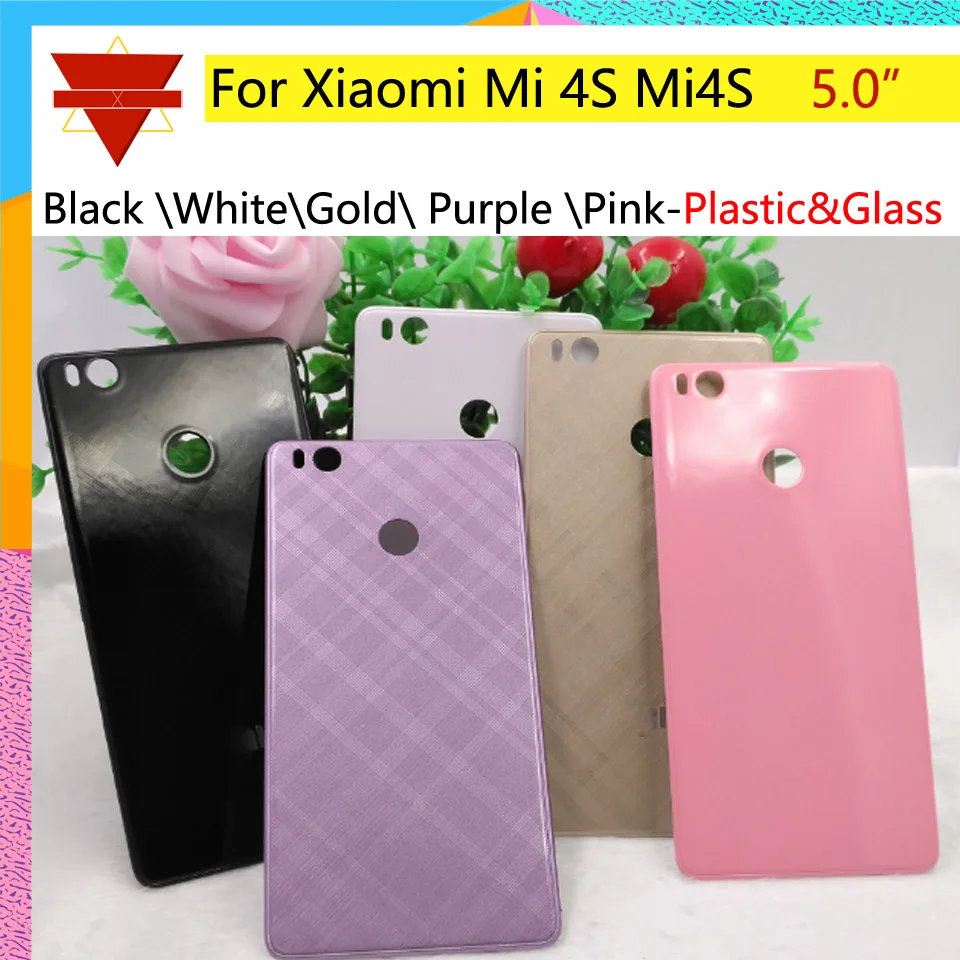 10шт \ Лот Крышка батарейного отсека для Xiaomi mi 4S mi 4S задняя панель корпус Корпус для пластикового материала