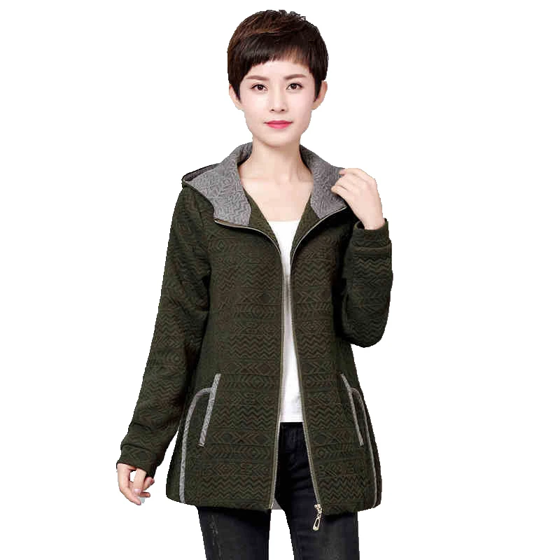 red A667 Femmes 2017 Printemps Vêtements Capuchon À Survêtement Taille Mi Casual Court D'âge Vestes Lâche Poches Green Dames Couture Navy Automne army Grande zpSUMV