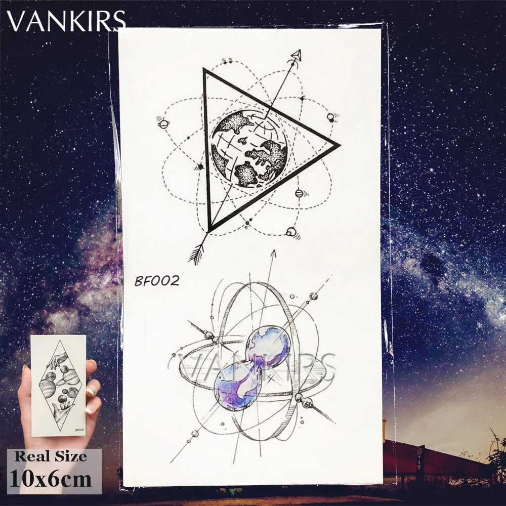 VANKIRS черный хна Тотем поддельный татуировки наклейки геометрический пентаграмма для женщин временная татуировка мужчин рука лодыжки знак DIY тату поставки - Цвет: VBF002