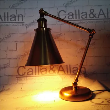 

Free shipping antique vintage movie desk lamp bronze iron base study lights old fashioned lighting hotel decoration beside lamp