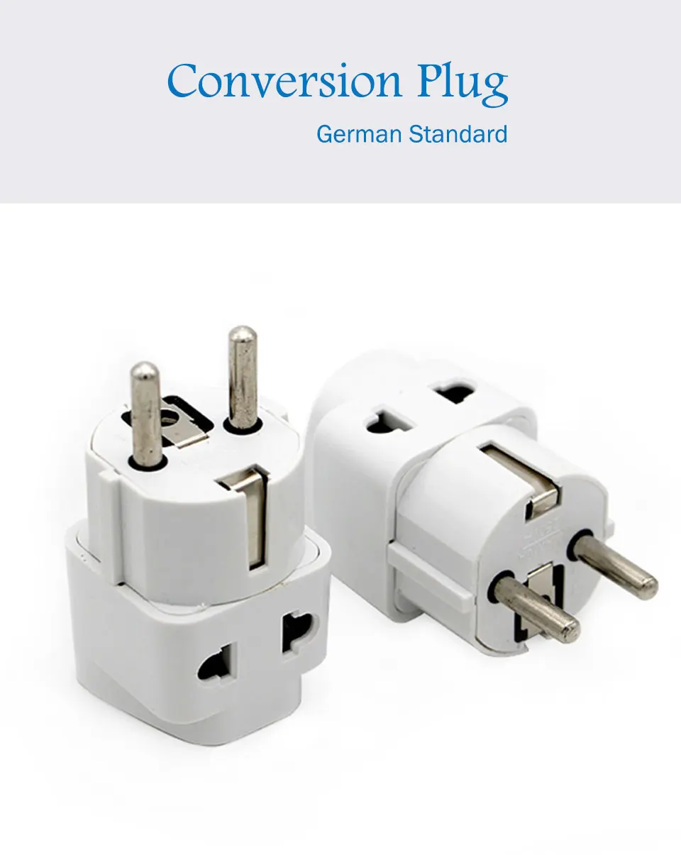 German Standard Conversion Plug Two Holes Design Universal conversion Socket Indonesia Bali Korea France Netherlands Russia (1)