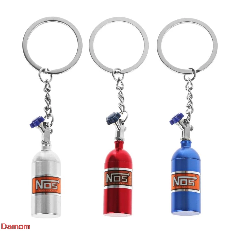 

Fashion Metal Key Ring Car Key Chain Holder Keyfob For NOS Turbo Nitrgen Bottle Car Styling xiujia