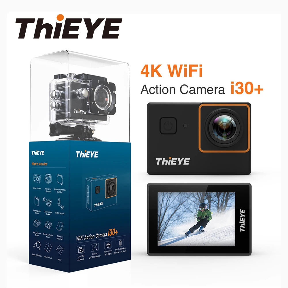 ThiEYE i30 + wifi 4 к Full HD Экшн камера водостойкая 2 0 ''экран Велоспорт Дайвинг