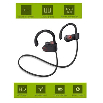 U8 Wireless Bluetooth 4.1 Sport Earphone Handfree Bluetooth Headset Earphones with Mic Sports Ear-hook Music Stereo Earphone O3