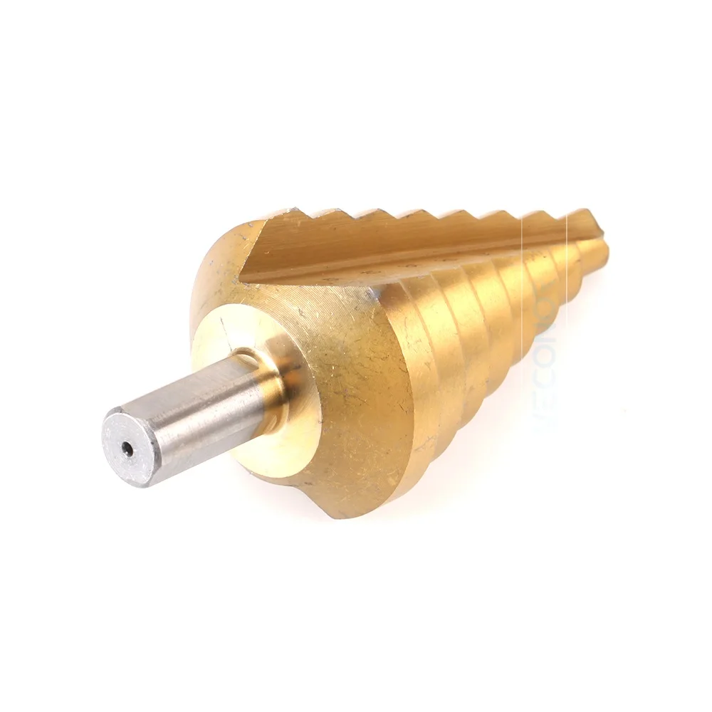 Veconor 10-45mm impact step drill bit titanium nitride coated HSS steel hole cutter tool set 12mm triangle shank Veconor 10-45mm impact step drill bit titanium nitride coated HSS steel hole cutter tool set 12mm triangle shank
