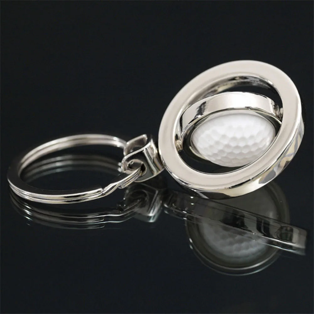 

OPPOHERE 3D Sports Rotating Golf Keychain Keyring Key Chain Ring Key Fob ball Free ship