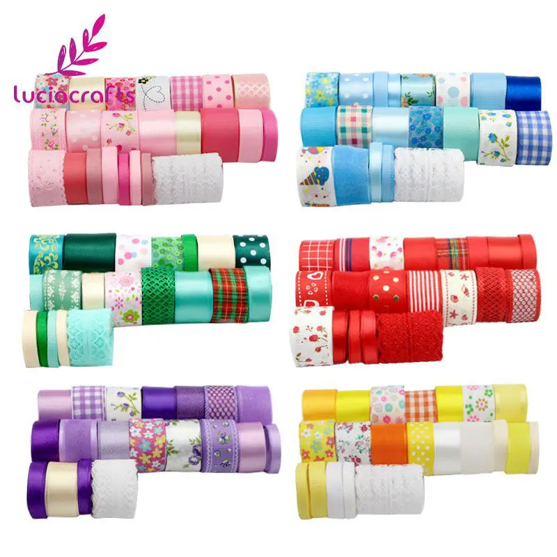 6 45 мм разноцветный смешанный стиль Grosgrain набор лент отделка Кружева для DIY