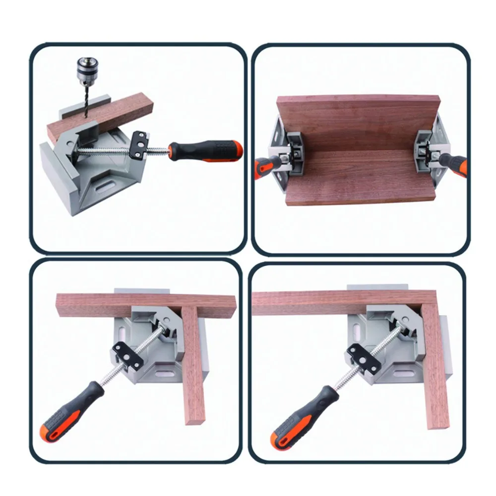 

90 Degree Corner Right Angle Carbide Vice Clamps Woodworking Clip DIY Photo Frame Aquarium Furniture Frame Gussets Tools