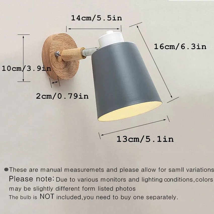 Деревянные настенные светильники, прикроватные настенные лампы, современные настенные бра для спальни, скандинавские, 6 цветов, макарун, рулевая головка, E27, домашнее освещение