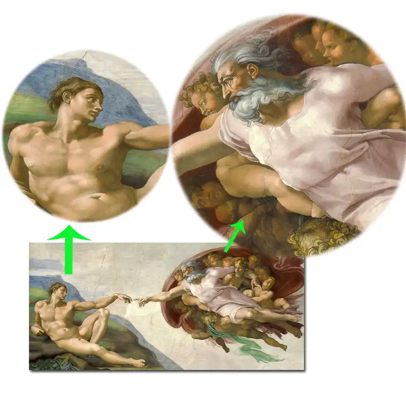 Sistine Chapel Ceiling Fresco Of Michelangelo Creation Of Adam Poster Print On Canvas Wall Art Picture For Living Room Decor