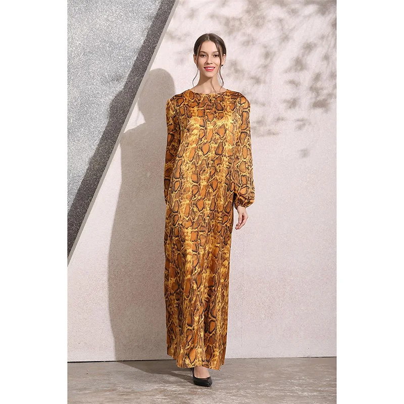 

Sexy Snake Print Women Dress 2019 Autumn Long Sleeve O-neck Maxi Dress Casual Loose Sexy Club Lady Party Dresses Female Vestidos