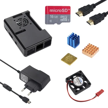 

Raspberry Pi 3 ABS Case Box Enclosure + Power Supply Adapter Charger + Heat Sink + Cooling Fan for Raspberry Pi 3 Model B 3B+