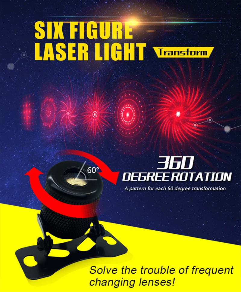 Anti Kollision Hinten-ende Auto Laser Schwanz 6 Muster 360 Grad Rotation Nebel Licht Auto Brems Parkplatz Lampe Aufzucht warnung licht Anti Kollision Hinten-ende Auto Laser Schwanz 6 Muster 360 Grad Rotation Nebel Licht Auto Brems Parkplatz Lampe Aufzucht warnung licht