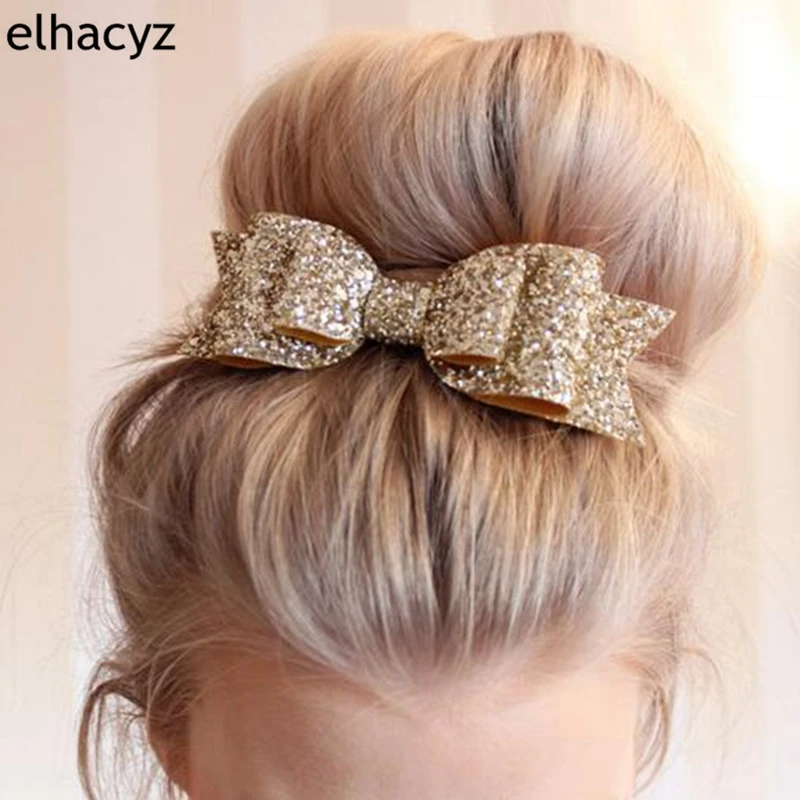 Pretty Hair Clips Girls Barrettes Popular Hair Bows School Fashion Boutique Women Hairgrip Kids Hair Accessories Glitter Hairpin