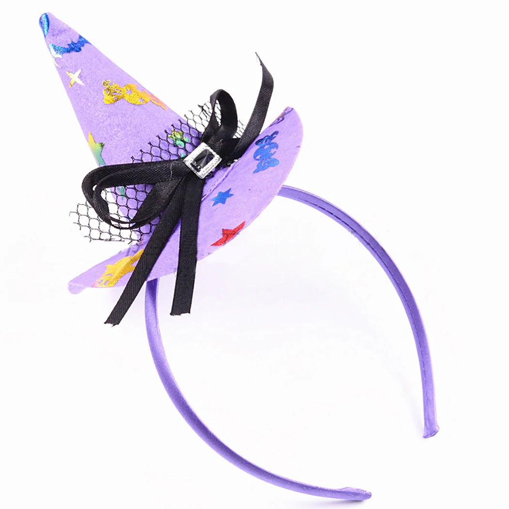 New 6pcs Party Hair Hoop Creative Women Girls Witch Hat Hair Band Party Headband Hair Accessories for Halloween Party