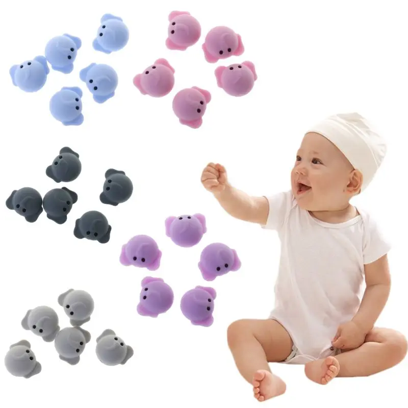 

Silicone Beads Elephant Cute Cartoon DIY Jewelry Making Baby Necklace Bracelet Pendant Newborn Kids Supplies Teether Chew Toys