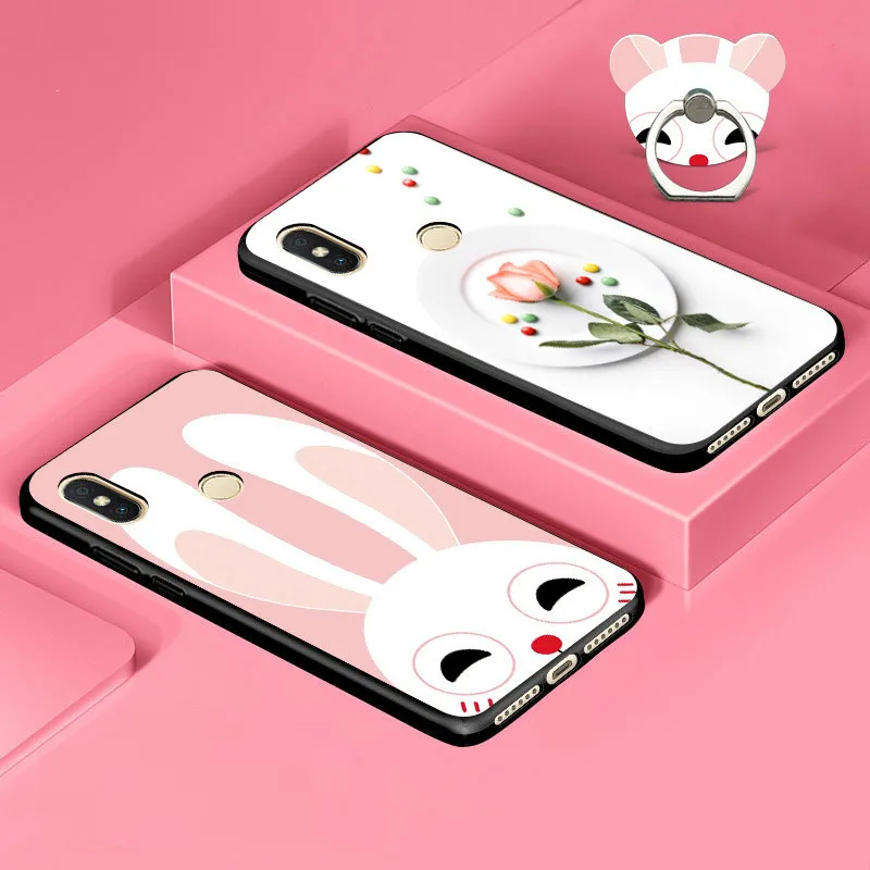 SRHE For Xiaomi Redmi S2 Y2 Case Cover Cartoon 3D Cute Soft TPU Silicone Full RedmiS2 With Ring Holder |