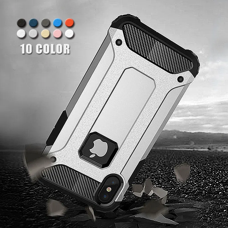 For iPhone XR case Shockproof Hybrid PC Armor Anti-Shock Silicone Cover XS Max X 5 6s 7 8 Plus Rugged Case | Мобильные телефоны и
