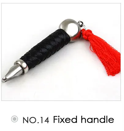 NO.14 Fixed handle Kirin Whip Special Handle High Quality Stainless Steel, Cowhide Fitness Whip Handle DIY Steel Whip Accessories - Цвет: NO.14 Fixed handle