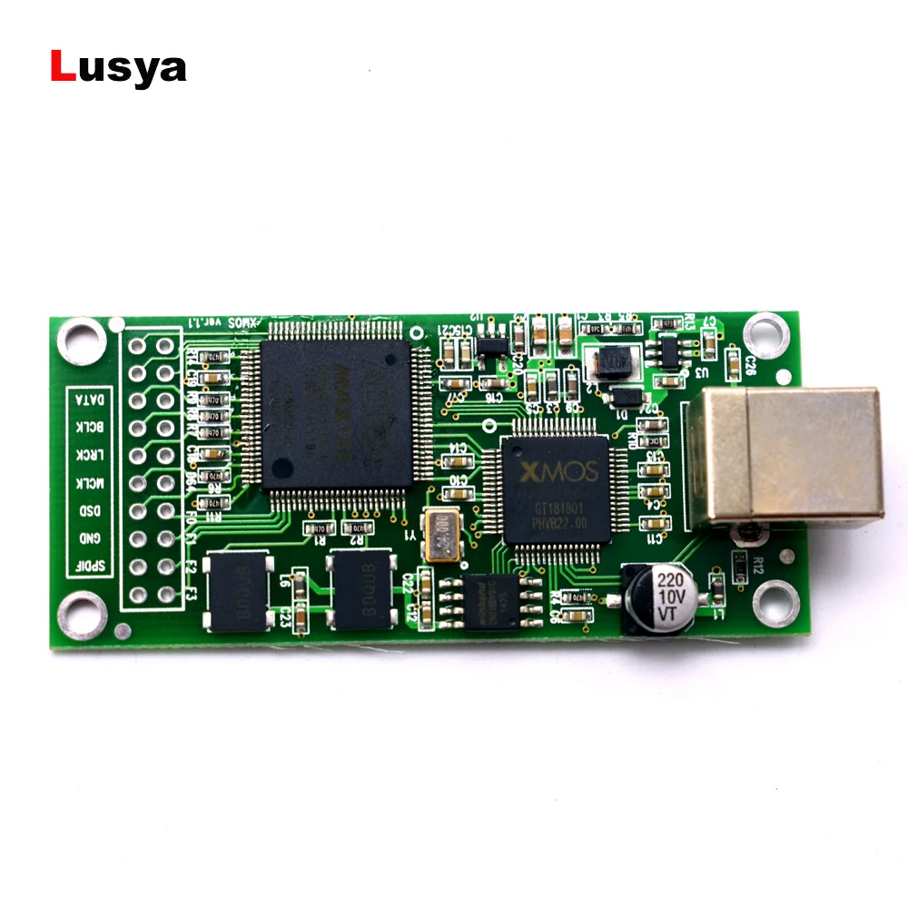 Хрустальный обновленный XMOS XU208 USB DAC дочерняя карта цифрового интерфейса DSD