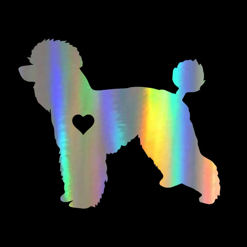 

Standard Poodle Adopt Waterproof Vinyl Material Car Sticker 14CM*11.8CM Black/Silver/Laser