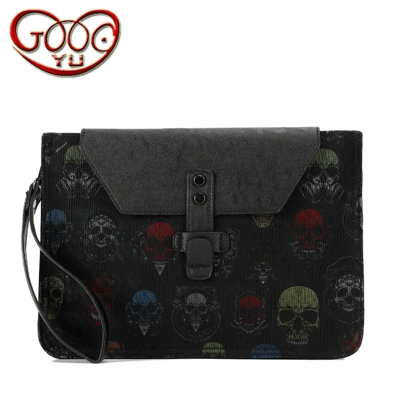 

New casual men's wrist bag Korean street tide men's handbag Kito head pattern handbag nylon cloth file package