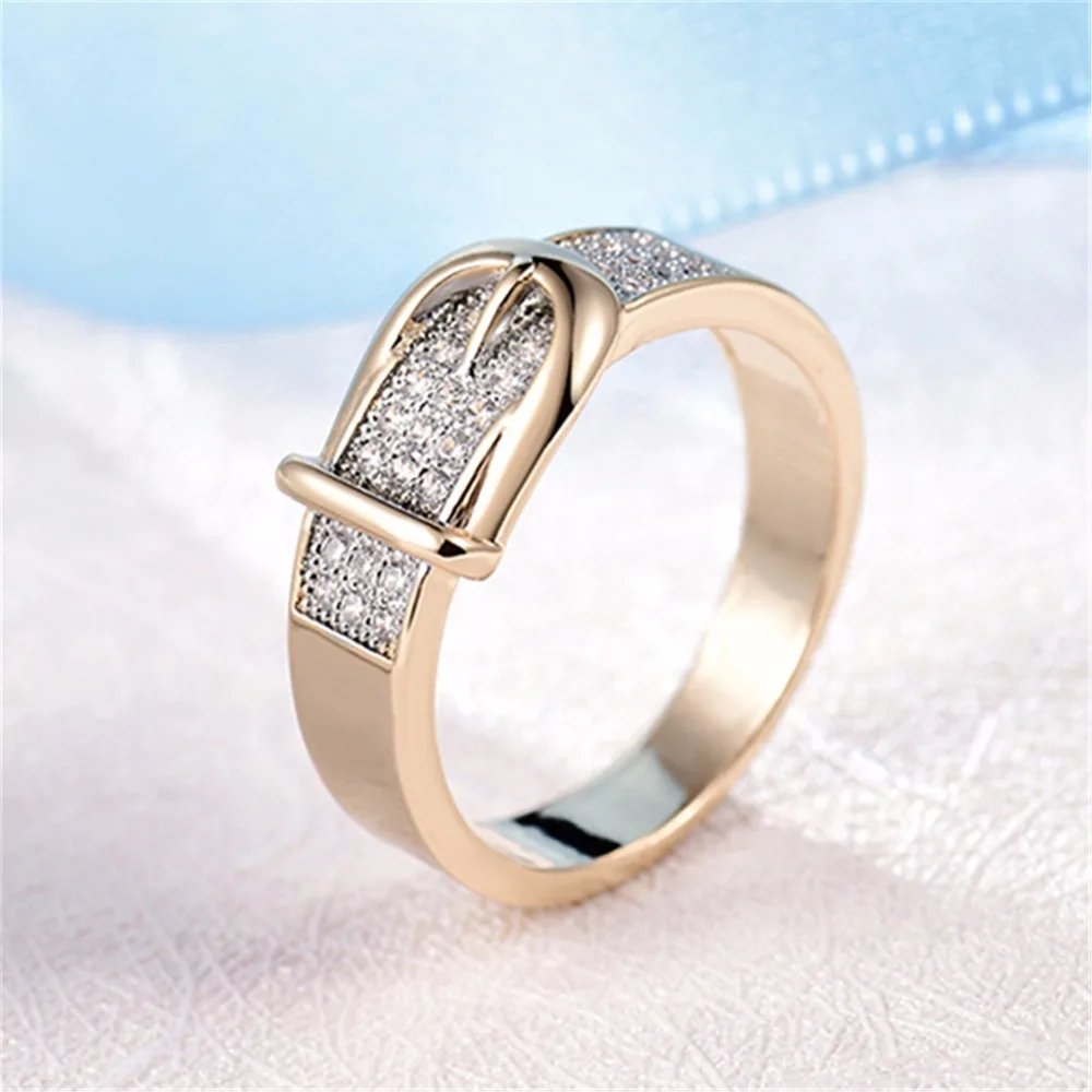 Buy Trendy Belt Ring Simple Belt Rings Gold Shining