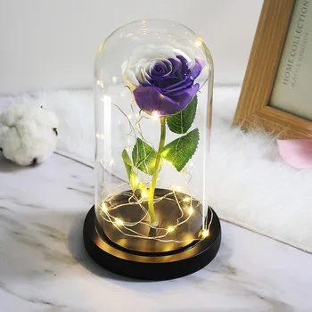 

Enchanted Rose In Glass Dome Beauty and The Beast Special Romantic Gift Preserved Roses Glass Dome Birthday Gifts for Girlfriend