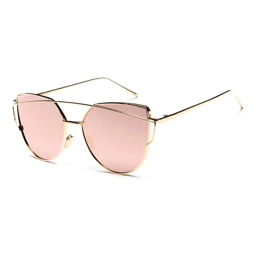 Горячие отражающие линзы дамы солнцезащитные очки с металлической оправой Открытый Пешие прогулки альпинистские очки для звездного стиля высокого качества хорошо продается - Цвет: golden frame pink