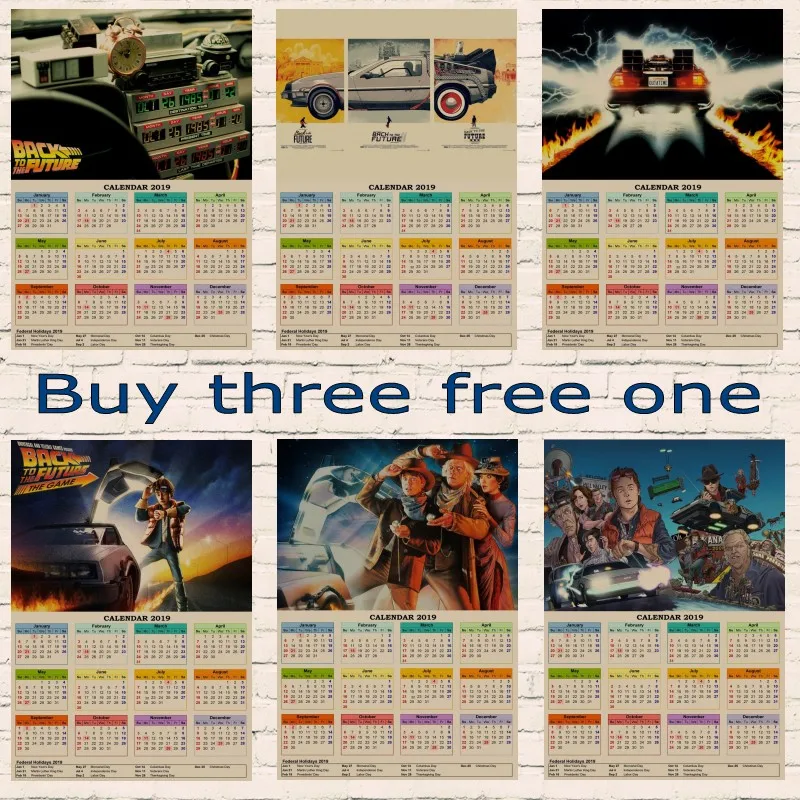 Back to The Future Film Propaganda Retro Kraft 2019 Calendar Poster