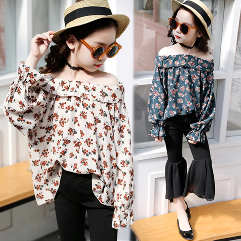 

Clothes Set For Girls 3 4 5 6 7 8 9 10 11 Years School Toddler Girl Clothing 2018 Autumn Long Sleeve Floral Blouse + Pant 2pcs