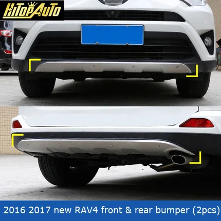 Новейший передний и задний бампер из нержавеющей стали для Toyota RAV4, ISO9001 качество, защита вашего автомобиля - Название цвета: front and rear 2pcs